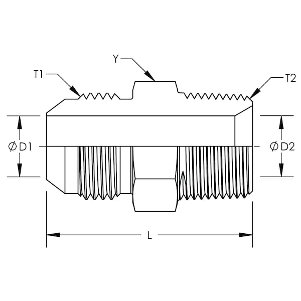 JIC Male To Male Pipe Connector Stainless Steel